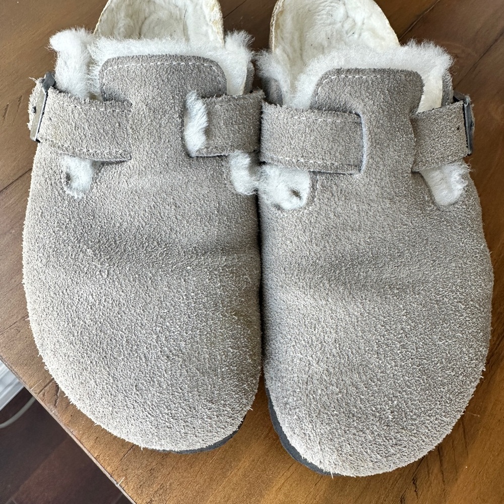 Birkenstock Gray Boston Shearling Clog